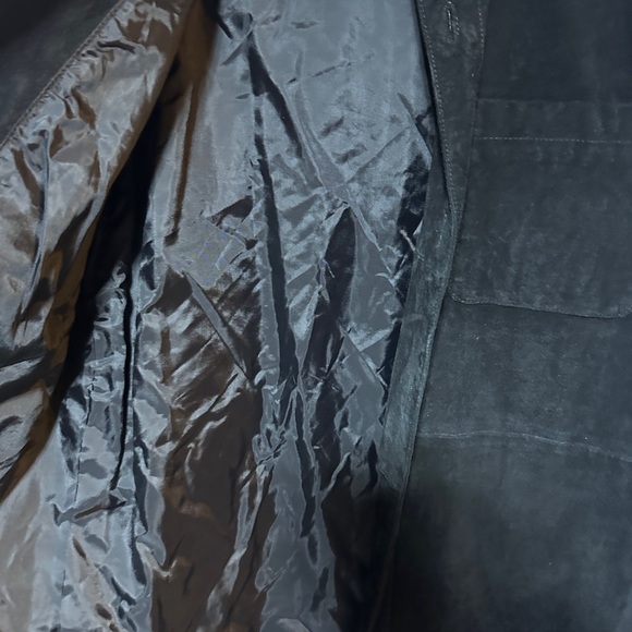 Trendy Unisex Shacket Shirt Jacket Suede Rugged Black Small Boho Chic - Picture 12 of 15